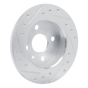 Chevrolet Astra Brake Rotor (1) - Rear Left - R1 Concepts - Drilled & Slotted - Silver - `00-`05